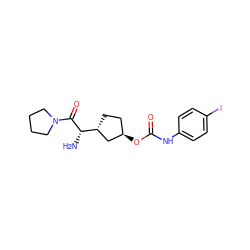 N[C@H](C(=O)N1CCCC1)[C@@H]1CC[C@@H](OC(=O)Nc2ccc(I)cc2)C1 ZINC000027994478