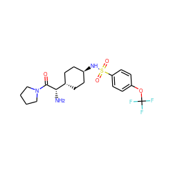 N[C@H](C(=O)N1CCCC1)[C@H]1CC[C@H](NS(=O)(=O)c2ccc(OC(F)(F)F)cc2)CC1 ZINC000253636873