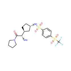 N[C@H](C(=O)N1CCCC1)[C@H]1CC[C@H](NS(=O)(=O)c2ccc(S(=O)(=O)C(F)(F)F)cc2)C1 ZINC000027978544