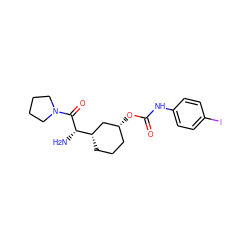 N[C@H](C(=O)N1CCCC1)[C@H]1CCC[C@@H](OC(=O)Nc2ccc(I)cc2)C1 ZINC000027994566