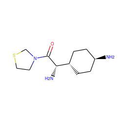 N[C@H](C(=O)N1CCSC1)[C@H]1CC[C@H](N)CC1 ZINC000261089850