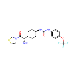 N[C@H](C(=O)N1CCSC1)[C@H]1CC[C@H](NC(=O)Nc2ccc(OC(F)(F)F)cc2)CC1 ZINC000261073917