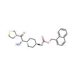 N[C@H](C(=O)N1CCSC1)[C@H]1CC[C@H](NC(=O)OCc2cccc3ccccc23)CC1 ZINC000261128108