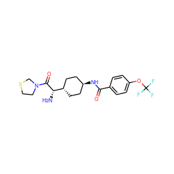 N[C@H](C(=O)N1CCSC1)[C@H]1CC[C@H](NC(=O)c2ccc(OC(F)(F)F)cc2)CC1 ZINC000261082533