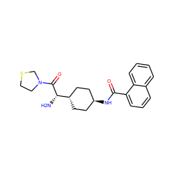 N[C@H](C(=O)N1CCSC1)[C@H]1CC[C@H](NC(=O)c2cccc3ccccc23)CC1 ZINC000261192393