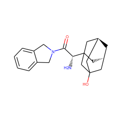 N[C@H](C(=O)N1Cc2ccccc2C1)C12C[C@H]3C[C@@H](CC(O)(C3)C1)C2 ZINC000101154617