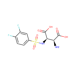 N[C@H](C(=O)O)[C@@H](NS(=O)(=O)c1ccc(F)c(F)c1)C(=O)O ZINC001772590117