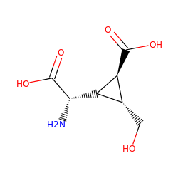 N[C@H](C(=O)O)[C@H]1[C@@H](CO)[C@@H]1C(=O)O ZINC000003994777