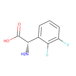 N[C@H](C(=O)O)c1cccc(F)c1F ZINC000002560145