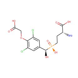 N[C@H](CC[P@](=O)(O)[C@@H](O)c1cc(Cl)c(OCC(=O)O)c(Cl)c1)C(=O)O ZINC001772571843