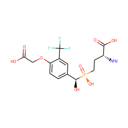 N[C@H](CC[P@](=O)(O)[C@@H](O)c1ccc(OCC(=O)O)c(C(F)(F)F)c1)C(=O)O ZINC000149064251