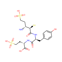 N[C@H](CCS(=O)(=O)O)[C@@H](S)C(=O)N[C@@H](Cc1ccc(O)cc1)C(=O)N[C@@H](CCS(=O)(=O)O)C(=O)O ZINC000027559898