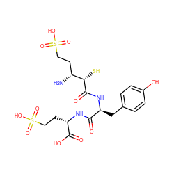 N[C@H](CCS(=O)(=O)O)[C@H](S)C(=O)N[C@@H](Cc1ccc(O)cc1)C(=O)N[C@@H](CCS(=O)(=O)O)C(=O)O ZINC000027559352