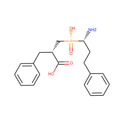 N[C@H](CCc1ccccc1)[P@](=O)(O)C[C@@H](Cc1ccccc1)C(=O)O ZINC000013522020