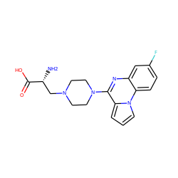 N[C@H](CN1CCN(c2nc3cc(F)ccc3n3cccc23)CC1)C(=O)O ZINC000040395344