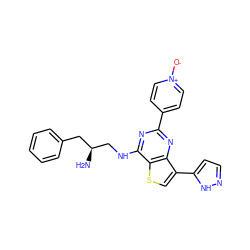 N[C@H](CNc1nc(-c2cc[n+]([O-])cc2)nc2c(-c3ccn[nH]3)csc12)Cc1ccccc1 ZINC000223664008