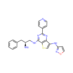 N[C@H](CNc1nc(-c2ccncc2)nc2c(Nc3ccon3)csc12)Cc1ccccc1 ZINC000223693958