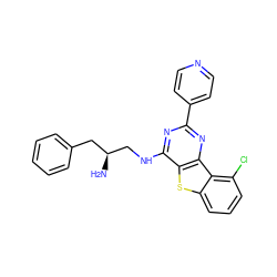 N[C@H](CNc1nc(-c2ccncc2)nc2c1sc1cccc(Cl)c12)Cc1ccccc1 ZINC000223668729