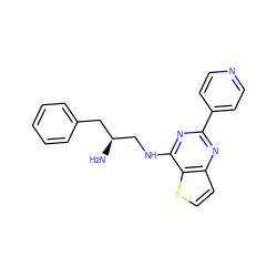 N[C@H](CNc1nc(-c2ccncc2)nc2ccsc12)Cc1ccccc1 ZINC000223686615