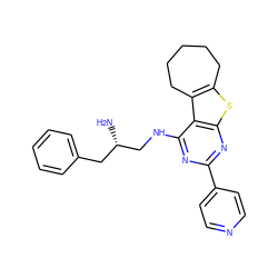 N[C@H](CNc1nc(-c2ccncc2)nc2sc3c(c12)CCCCC3)Cc1ccccc1 ZINC000223659486