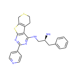 N[C@H](CNc1nc(-c2ccncc2)nc2sc3c(c12)CCSC3)Cc1ccccc1 ZINC000653678360