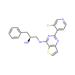 N[C@H](CNc1nc(-c2ccncc2Cl)nc2ccsc12)Cc1ccccc1 ZINC000223667537