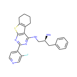 N[C@H](CNc1nc(-c2ccncc2F)nc2sc3c(c12)CCCC3)Cc1ccccc1 ZINC000223674543