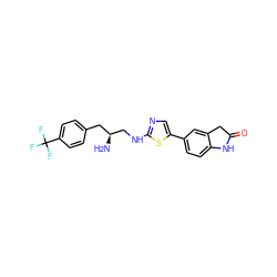 N[C@H](CNc1ncc(-c2ccc3c(c2)CC(=O)N3)s1)Cc1ccc(C(F)(F)F)cc1 ZINC000049035433