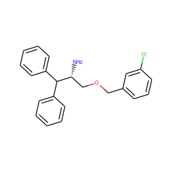 N[C@H](COCc1cccc(Cl)c1)C(c1ccccc1)c1ccccc1 ZINC000013781123