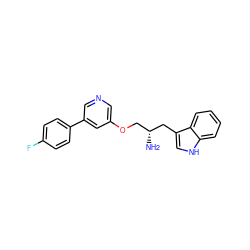 N[C@H](COc1cncc(-c2ccc(F)cc2)c1)Cc1c[nH]c2ccccc12 ZINC000014957457