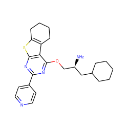 N[C@H](COc1nc(-c2ccncc2)nc2sc3c(c12)CCCC3)CC1CCCCC1 ZINC000653762237