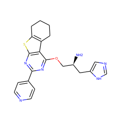 N[C@H](COc1nc(-c2ccncc2)nc2sc3c(c12)CCCC3)Cc1cnc[nH]1 ZINC000223681322