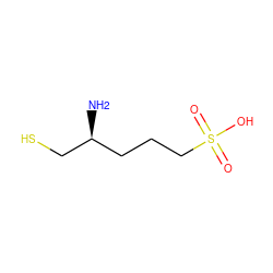 N[C@H](CS)CCCS(=O)(=O)O ZINC000013738481