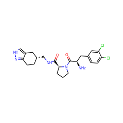 N[C@H](Cc1ccc(Cl)c(Cl)c1)C(=O)N1CCC[C@H]1C(=O)NC[C@@H]1CCc2n[nH]cc2C1 ZINC000013488031