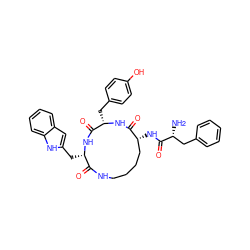 N[C@H](Cc1ccccc1)C(=O)N[C@@H]1CCCCNC(=O)[C@H](Cc2cc3ccccc3[nH]2)NC(=O)[C@H](Cc2ccc(O)cc2)NC1=O ZINC000096904236