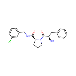 N[C@H](Cc1ccccc1)C(=O)N1CCC[C@H]1C(=O)NCc1cccc(Cl)c1 ZINC000013553590