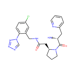 N[C@H](Cc1ccccn1)C(=O)N1CCC[C@H]1CC(=O)NCc1cc(Cl)ccc1-n1cnnn1 ZINC000026817800