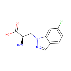 N[C@H](Cn1ncc2ccc(Cl)cc21)C(=O)O ZINC001772615918