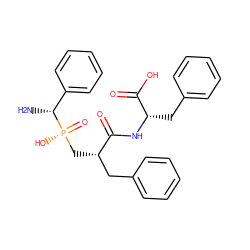 N[C@H](c1ccccc1)[P@](=O)(O)C[C@@H](Cc1ccccc1)C(=O)N[C@@H](Cc1ccccc1)C(=O)O ZINC000013807047