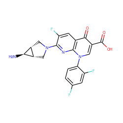 N[C@H]1[C@@H]2CN(c3nc4c(cc3F)c(=O)c(C(=O)O)cn4-c3ccc(F)cc3F)C[C@H]12 ZINC000100030989