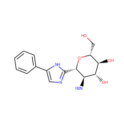 N[C@H]1[C@H](c2ncc(-c3ccccc3)[nH]2)O[C@H](CO)[C@@H](O)[C@@H]1O ZINC001772570626