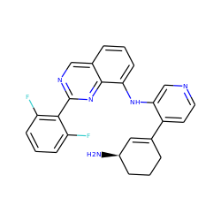 N[C@H]1C=C(c2ccncc2Nc2cccc3cnc(-c4c(F)cccc4F)nc23)CCC1 ZINC000116904367