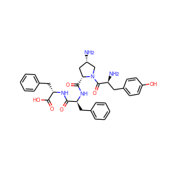 N[C@H]1C[C@@H](C(=O)N[C@@H](Cc2ccccc2)C(=O)N[C@@H](Cc2ccccc2)C(=O)O)N(C(=O)[C@@H](N)Cc2ccc(O)cc2)C1 ZINC000084652200