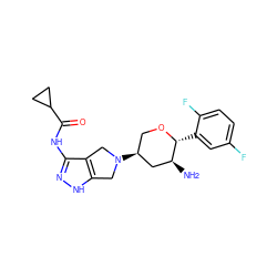 N[C@H]1C[C@@H](N2Cc3[nH]nc(NC(=O)C4CC4)c3C2)CO[C@@H]1c1cc(F)ccc1F ZINC000653757206