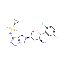 N[C@H]1C[C@@H](N2Cc3[nH]nc(NS(=O)(=O)C4CC4)c3C2)CO[C@@H]1c1cc(F)ccc1F ZINC000653760660