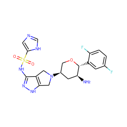 N[C@H]1C[C@@H](N2Cc3[nH]nc(NS(=O)(=O)c4cnc[nH]4)c3C2)CO[C@@H]1c1cc(F)ccc1F ZINC000653758655