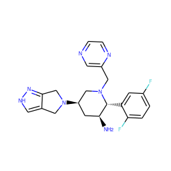 N[C@H]1C[C@@H](N2Cc3c[nH]nc3C2)CN(Cc2cnccn2)[C@@H]1c1cc(F)ccc1F ZINC000148287853