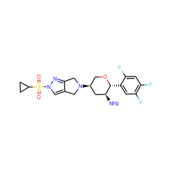 N[C@H]1C[C@@H](N2Cc3cn(S(=O)(=O)C4CC4)nc3C2)CO[C@@H]1c1cc(F)c(F)cc1F ZINC000096177965