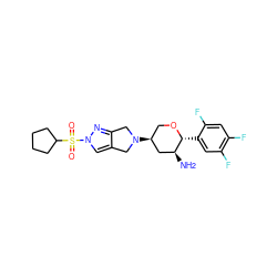 N[C@H]1C[C@@H](N2Cc3cn(S(=O)(=O)C4CCCC4)nc3C2)CO[C@@H]1c1cc(F)c(F)cc1F ZINC000096177961