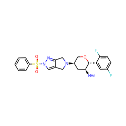 N[C@H]1C[C@@H](N2Cc3cn(S(=O)(=O)c4ccccc4)nc3C2)CO[C@@H]1c1cc(F)ccc1F ZINC000653755694